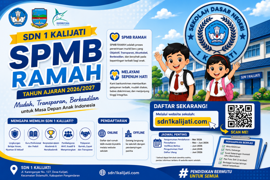 SPMB RAMAH 2026/2027 di SDN 1 Kalijati: Wujud Pelayanan Sepenuh Hati Melalui Inovasi Pendaftaran Digital yang Mudah, Transparan, dan Berkeadilan, Raih Respon Positif dari Wali Murid